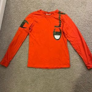 Champion Tee - Bright Orange // Camo (size M)